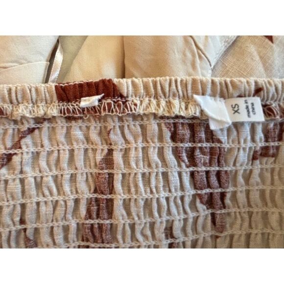 NWOT ASTR the Label Heather Dress Linen Rust Abstract Lined Open Waist XS - Picture 9 of 13